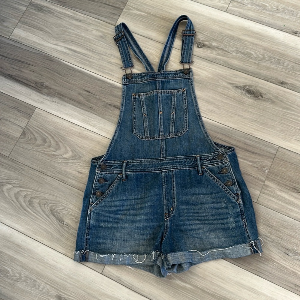 Abercrombie & Fitch Blue Jean Shorts Overalls